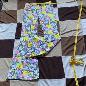 Hello Kitty Yellow and Pink Cartoon Print Leggings